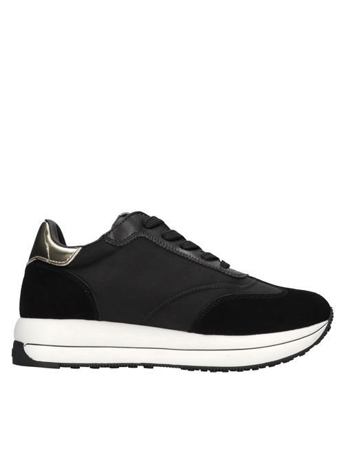 Sneakers in pelle tessuto ed ecopelle LOVE MOSCHINO | JA15234G1LIL500ANERO-PLATINO